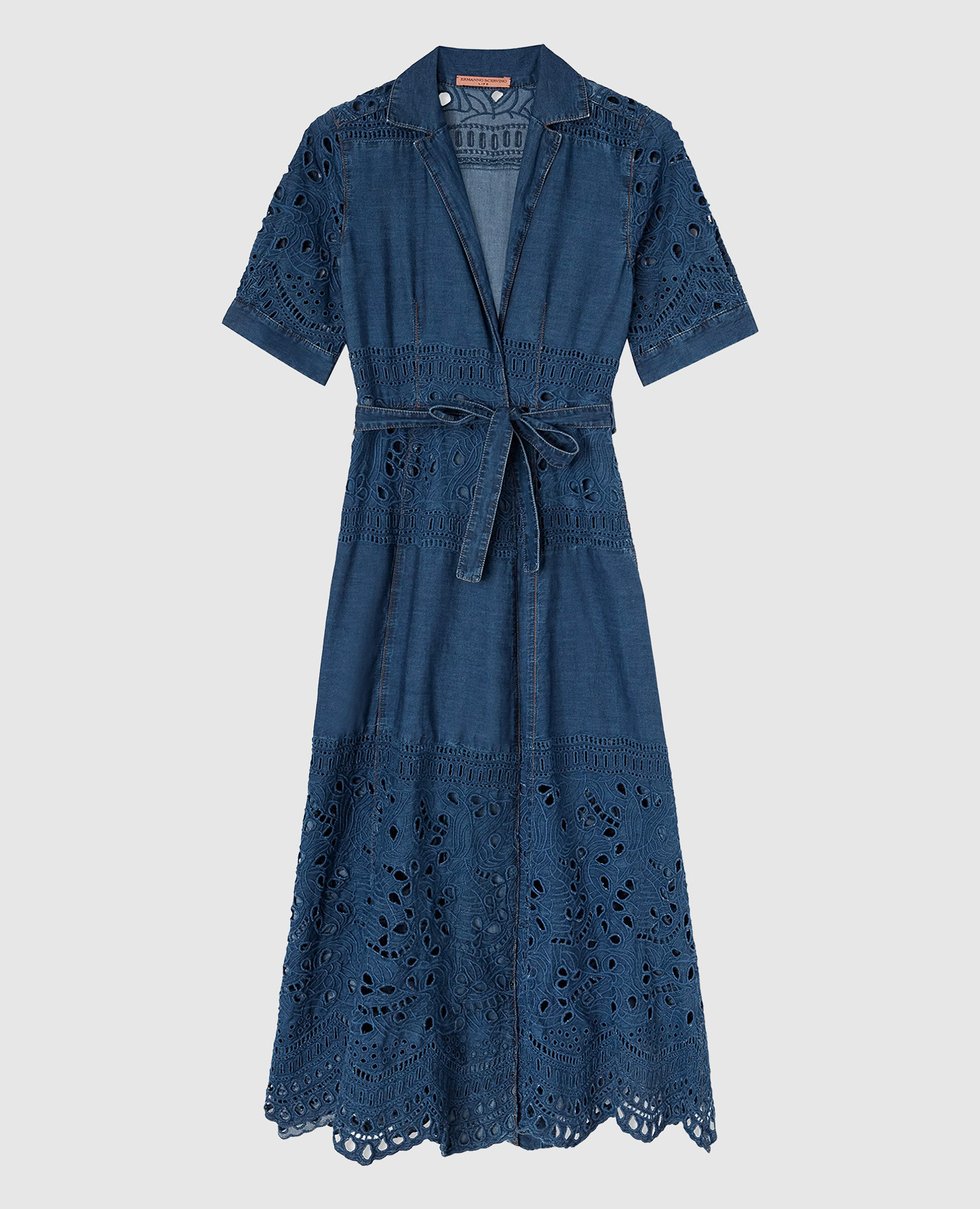 

Blue wrap dress with broderie embroidery Ermanno Scervino