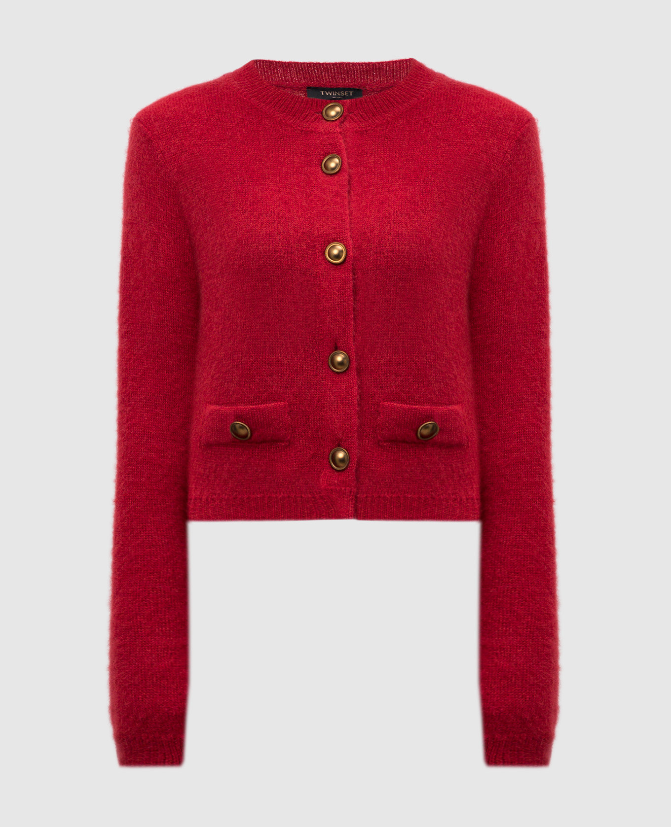 

Red cardigan with mohair Twinset