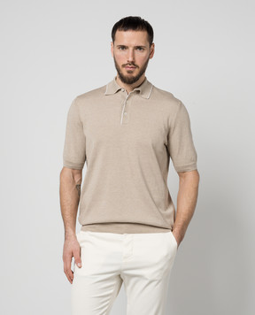 Cashmere&Whiskey Beige polo with linen and cashmere MU9332318455R