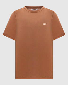 Twinset Brown T-shirt with logo 252TP2057