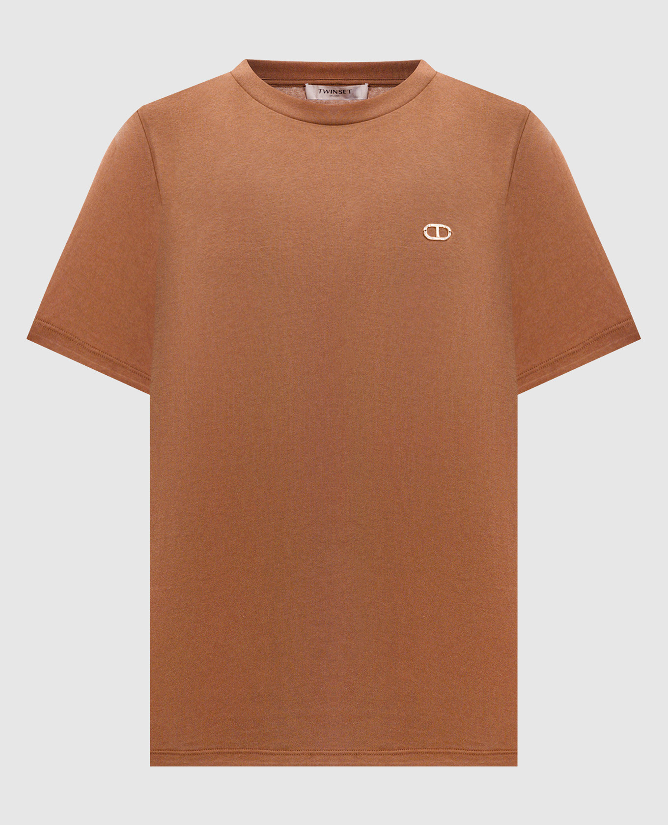 Brown T-shirt with logo Twinset