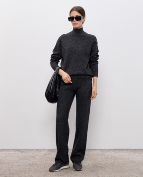Peserico Grey wool and cashmere pants with lurex S94108F07Y09160