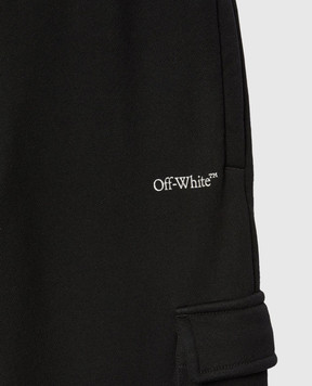 Off-White Kids' black cargo pants with logo OGCH00BS25FLE001