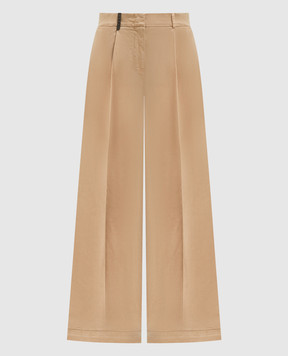 Peserico Brown pants with a brand patch A04599T302479