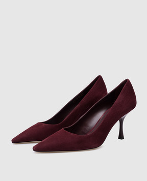 Stuart Weitzman NAOMI 75 maroon suede boat shoes SI418