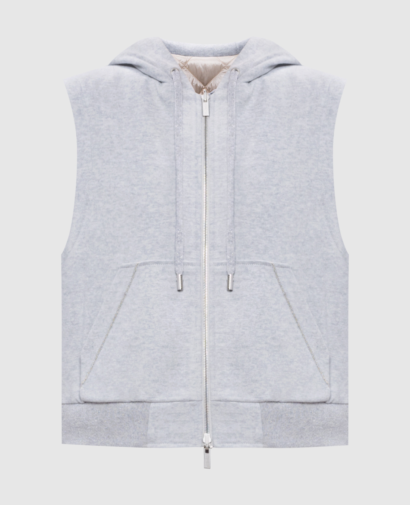 

Double sided waistcoat with lurex and monil chain Peserico, Grey