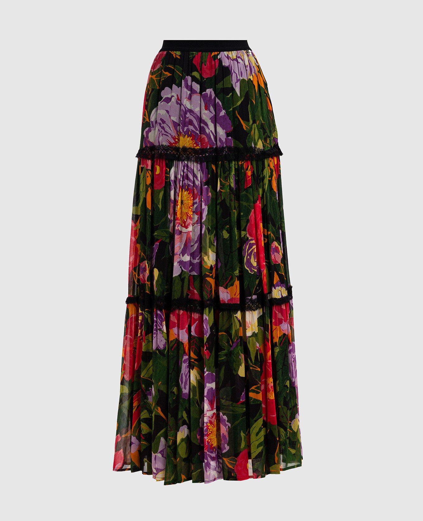 

Black floral print maxi skirt Twinset