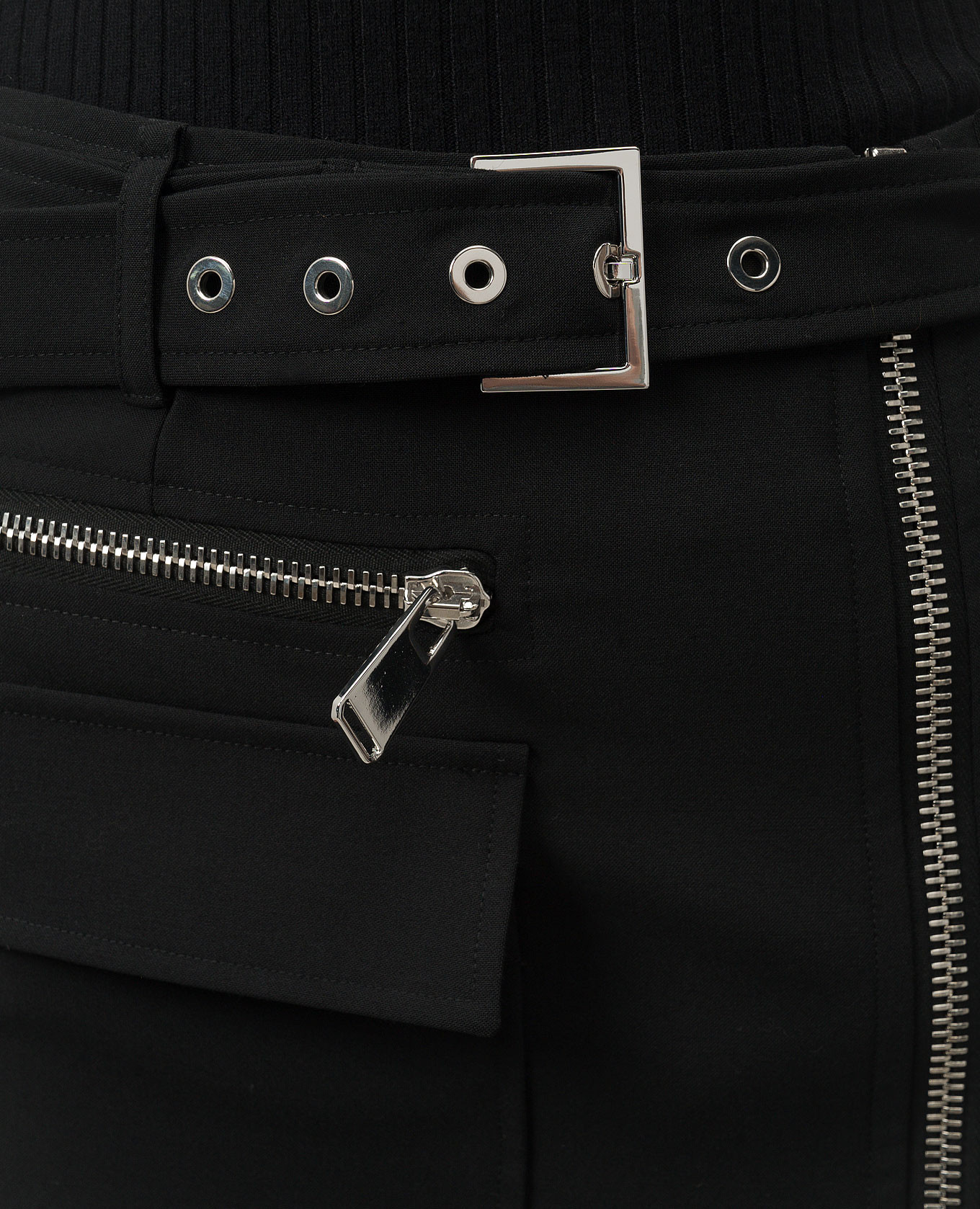 Black Gonna skirt with wool and metallic logo Dondup 5