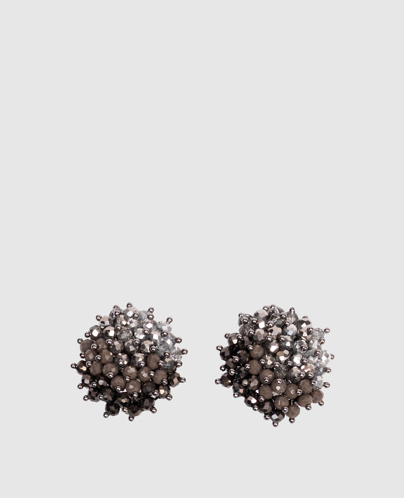 Gray clip-on earrings with beads Peserico