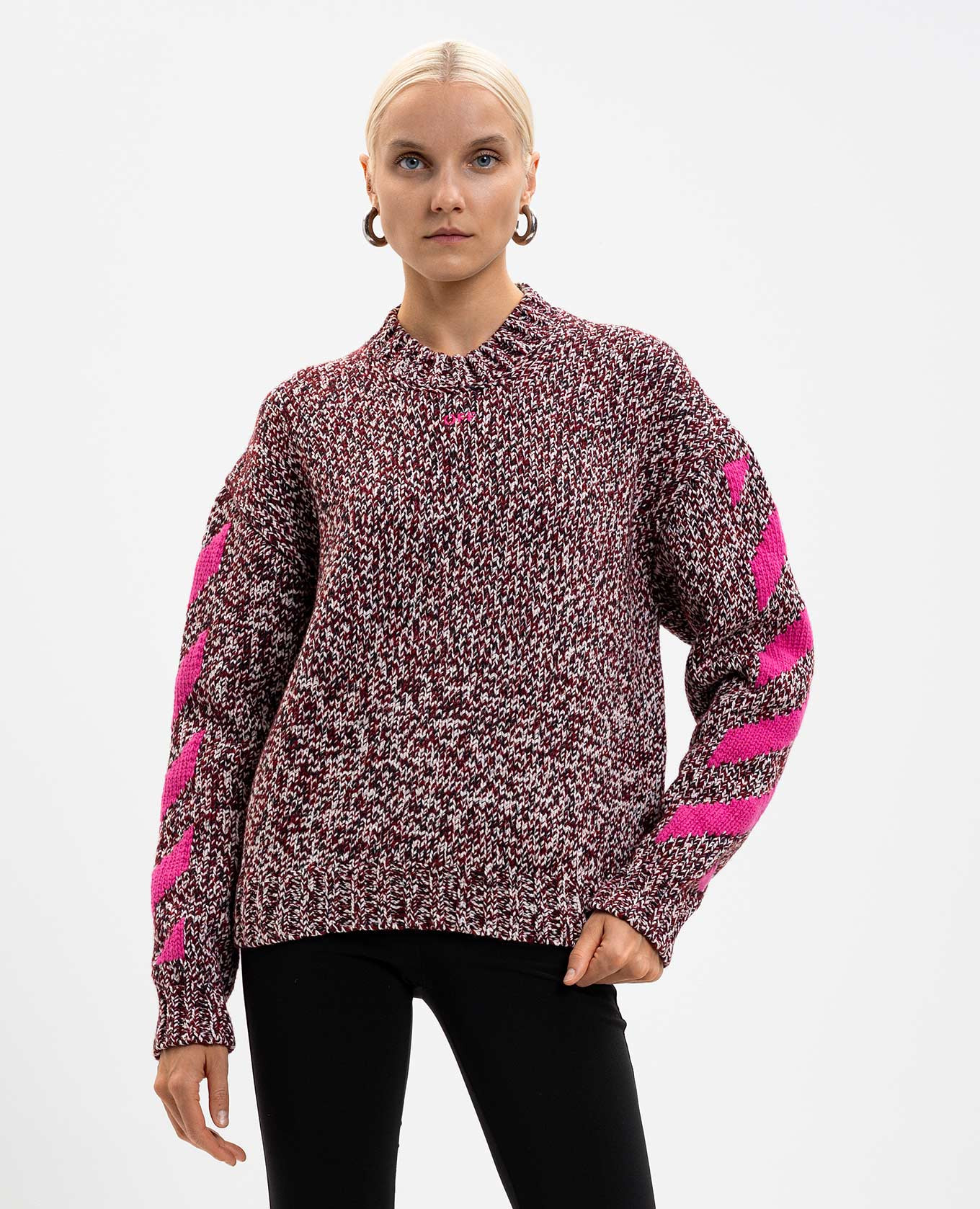 

Burgundy wool sweater with Arrow pattern Off-White