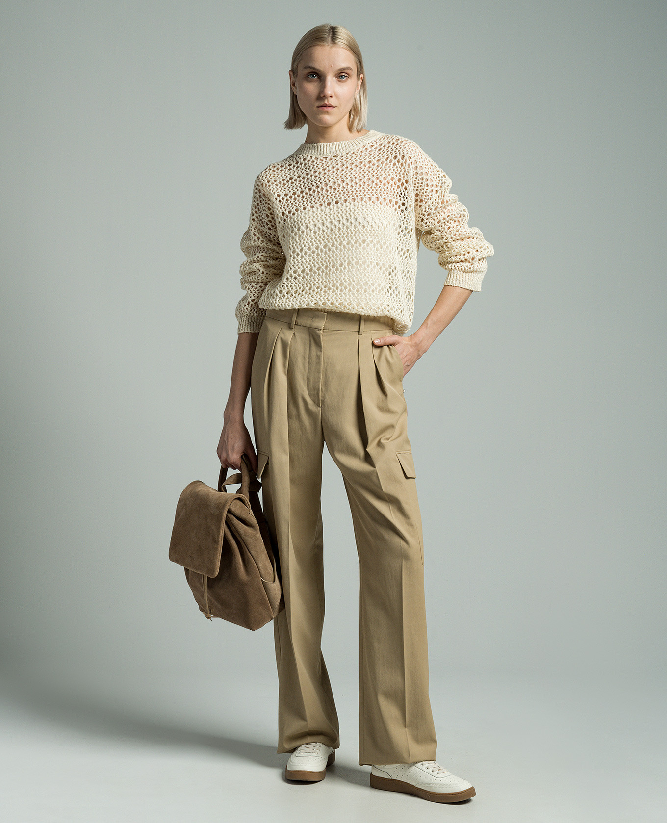 Yellow openwork shawl made of linen and silk Brunello Cucinelli 2