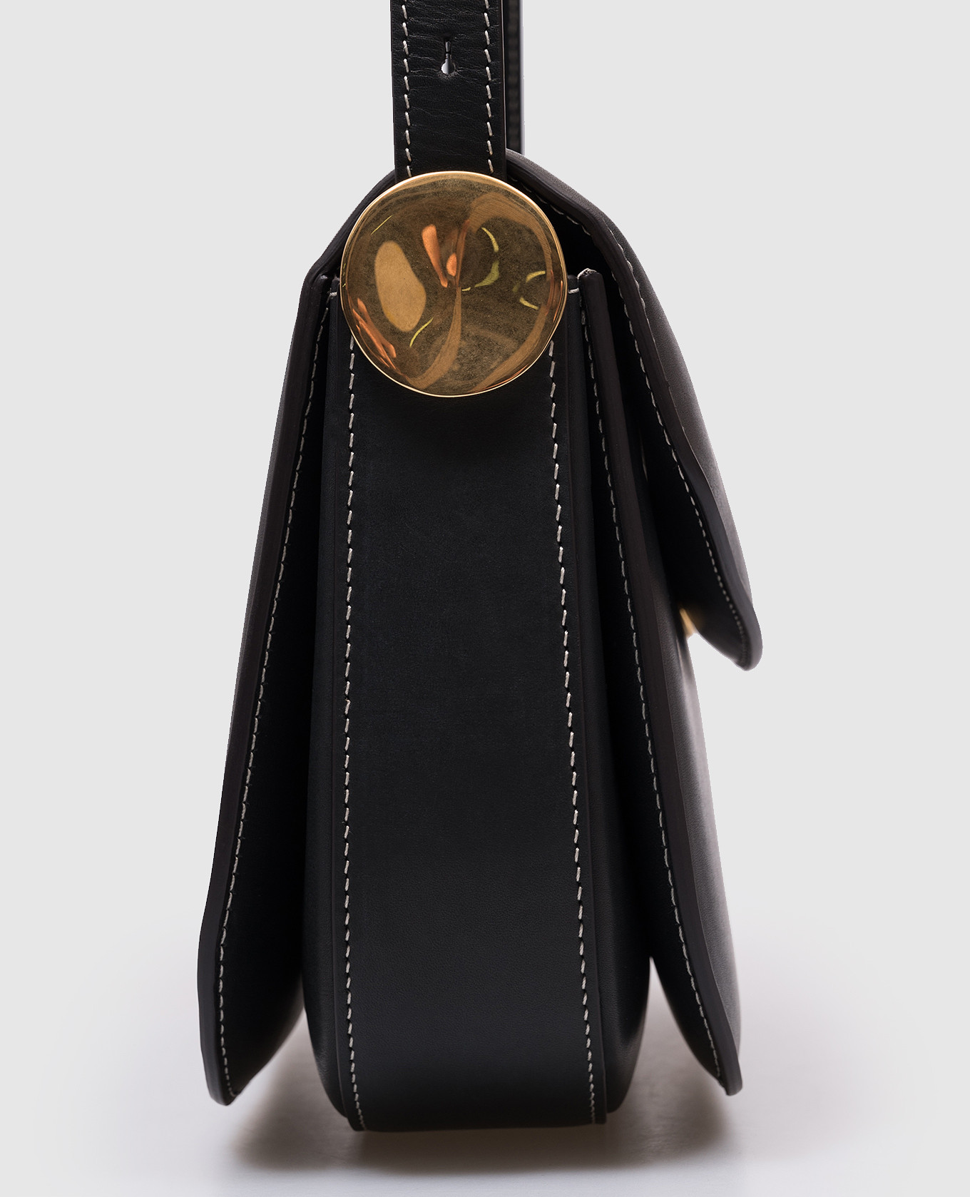 Black leather bag with logo Jil Sander 4