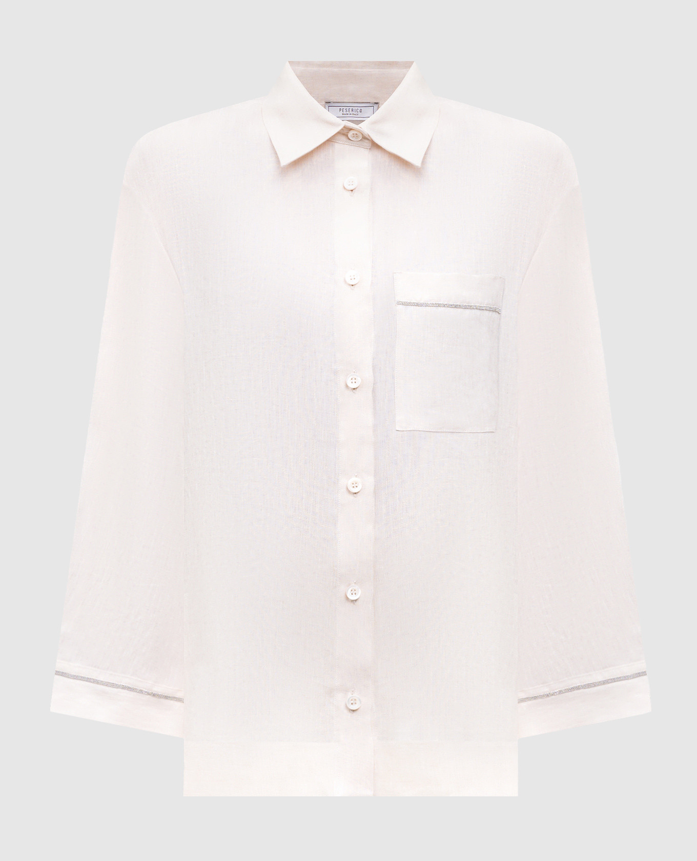 

Beige linen shirt with monil chain Peserico