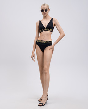 Versace Black Greca swimsuit top ABD01094A232185
