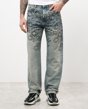 AMIRI Blue jeans with logo print AMDNGH1058