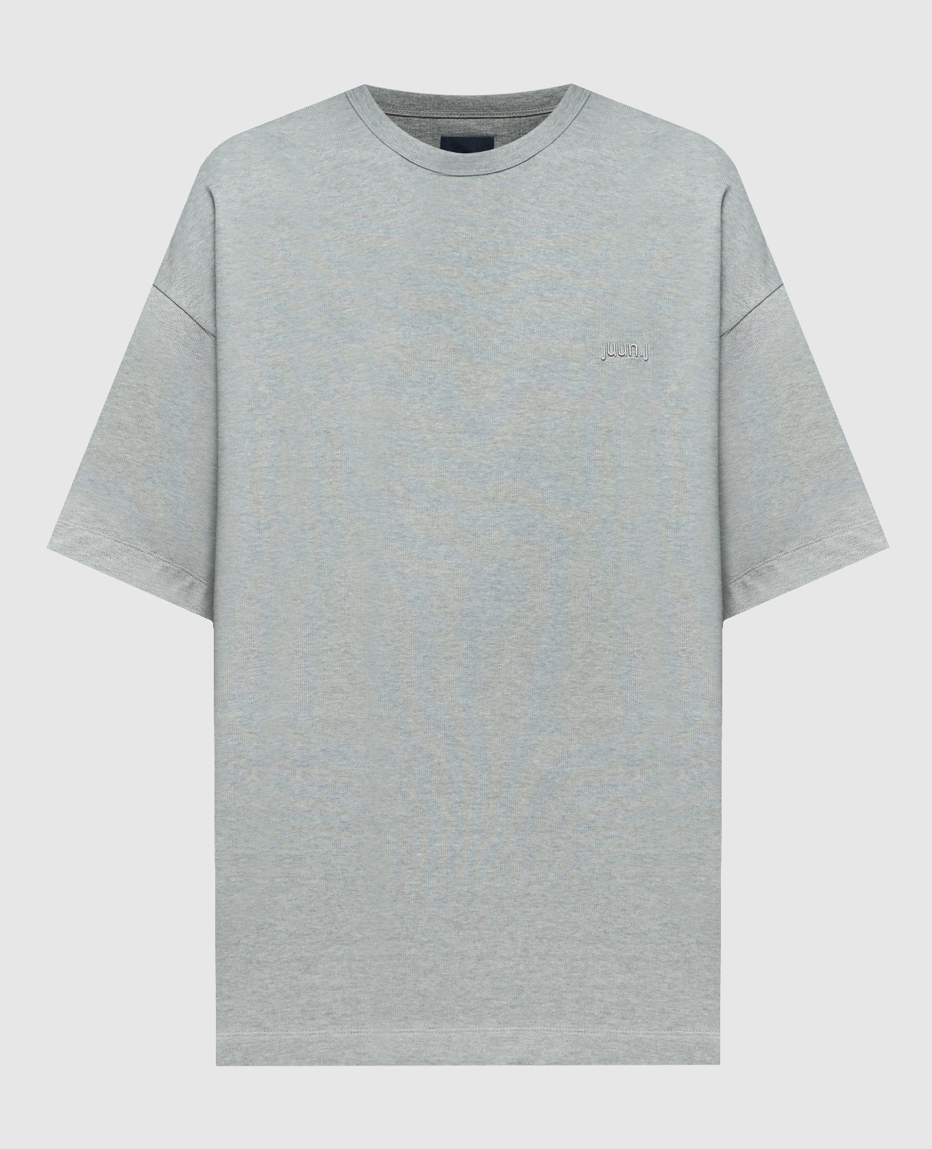 

Gray melange t-shirt with embroidery Juun.j, Grey