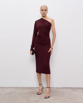 Max Mara GARGANO burgundy one-shoulder dress GARGANO