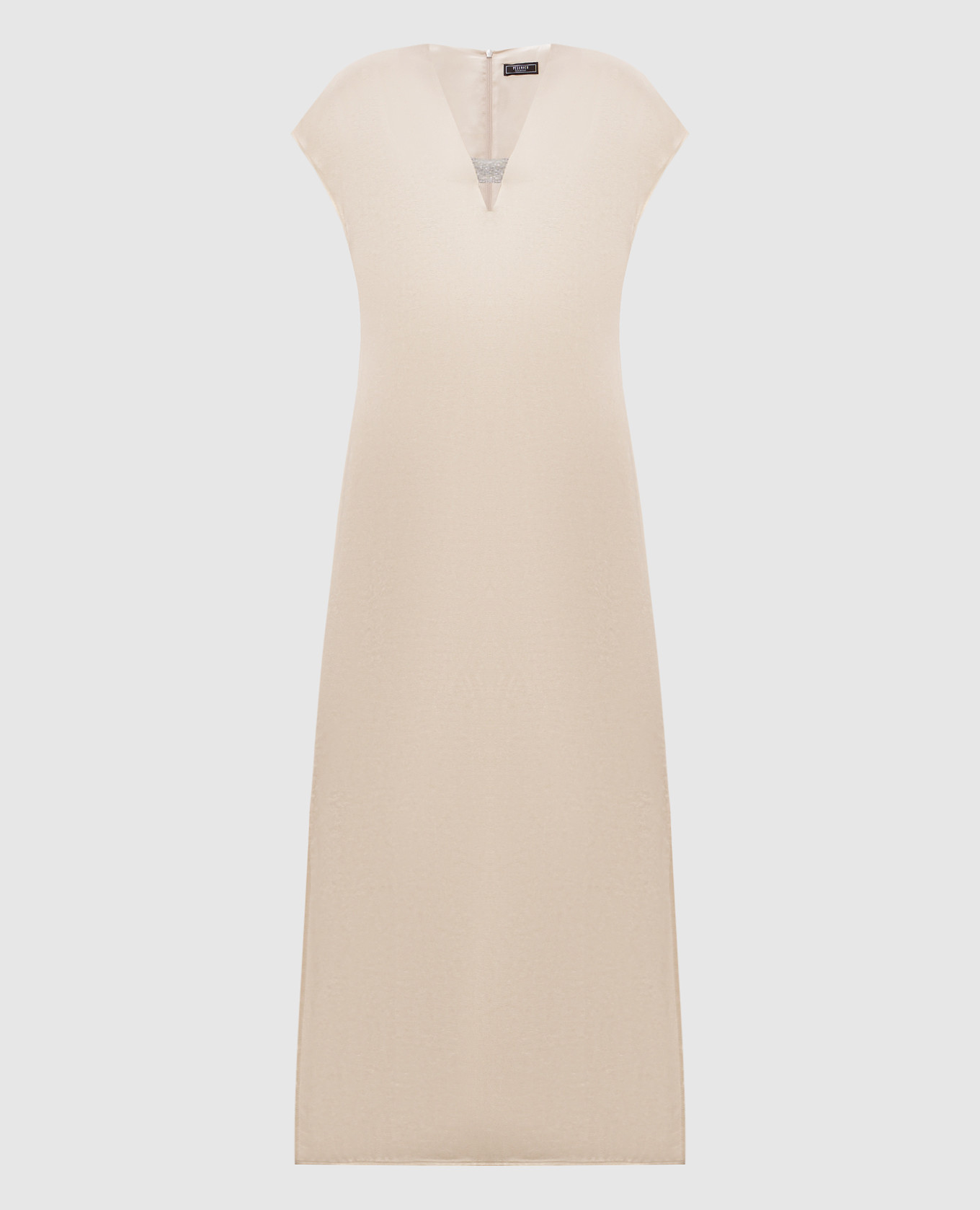 Beige midi dress with slits Peserico