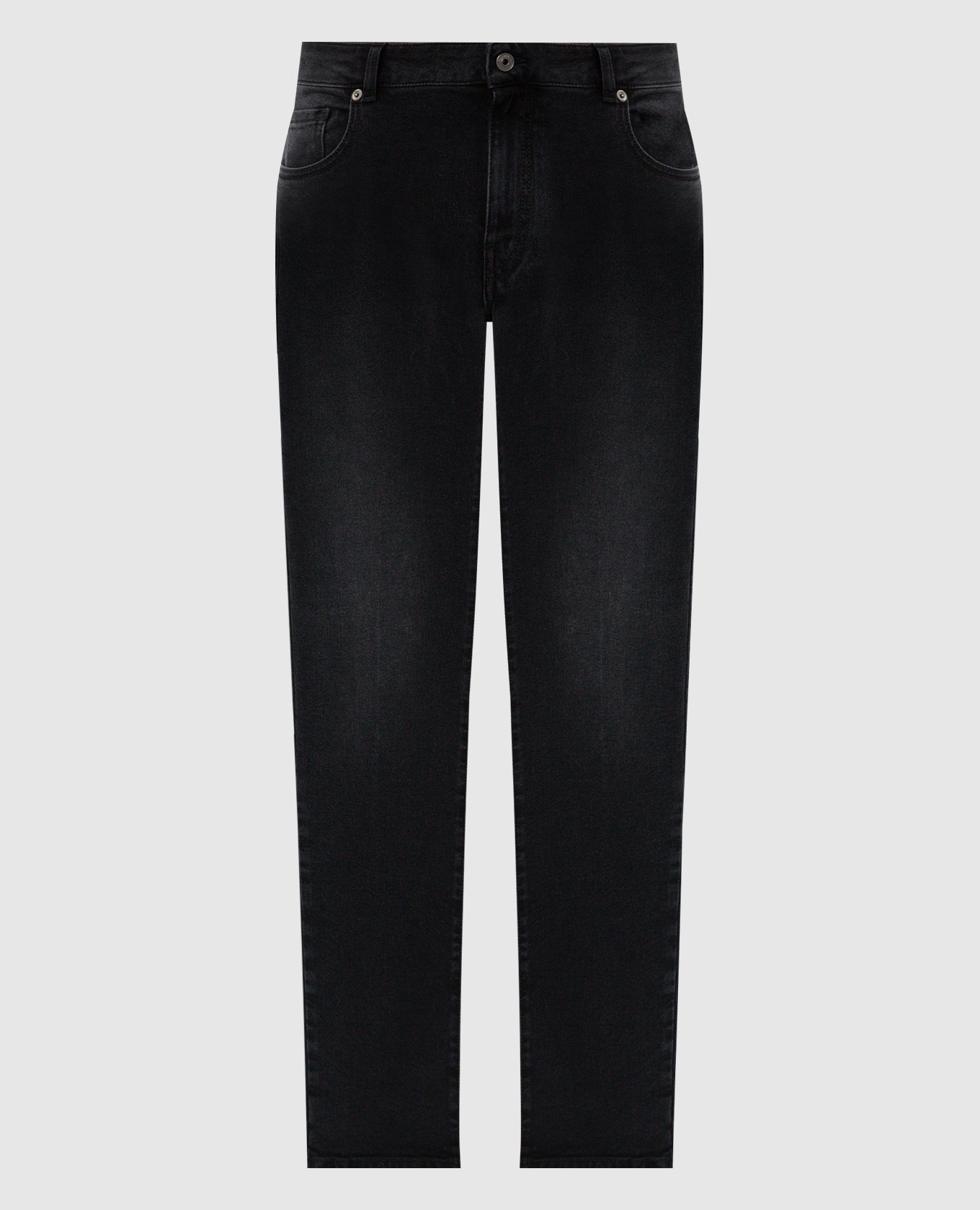 

Black distressed jeans with logo Peserico
