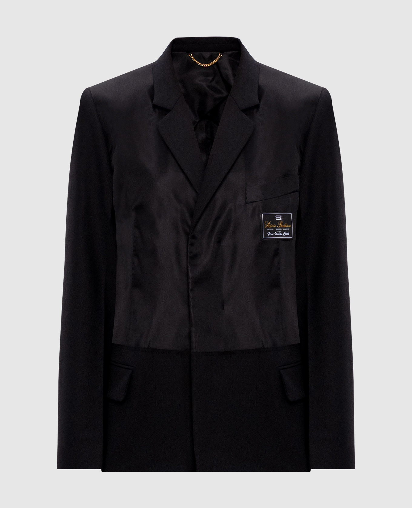 Black wool jacket with logo patch Victoria Beckham