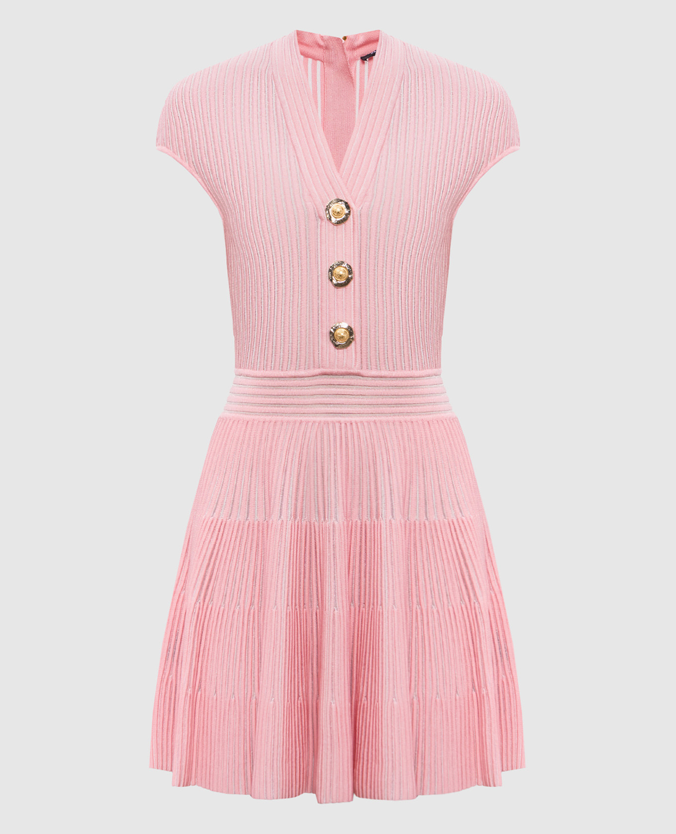 Pink ribbed mini dress Balmain