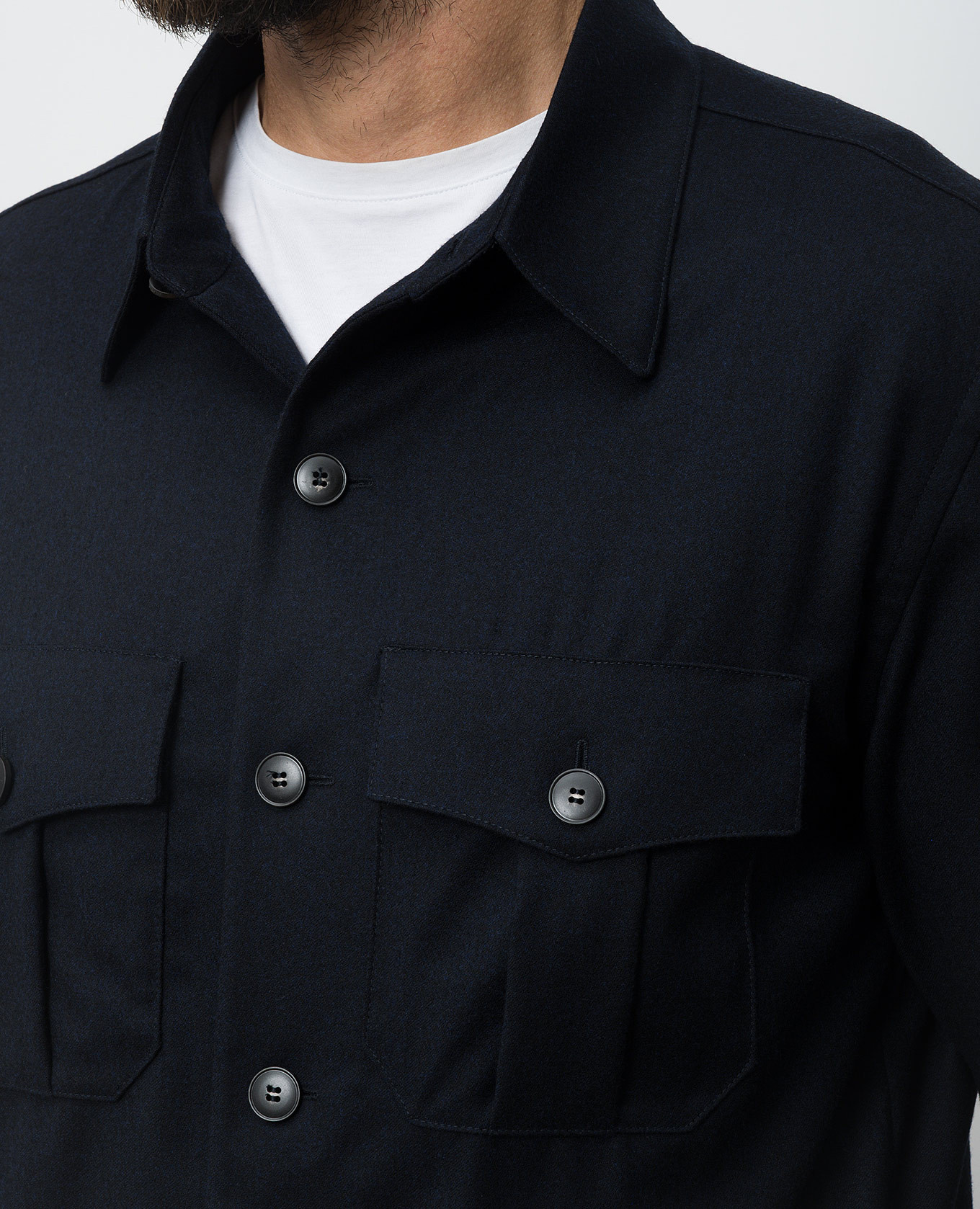 Blue wool shirt Canali 4
