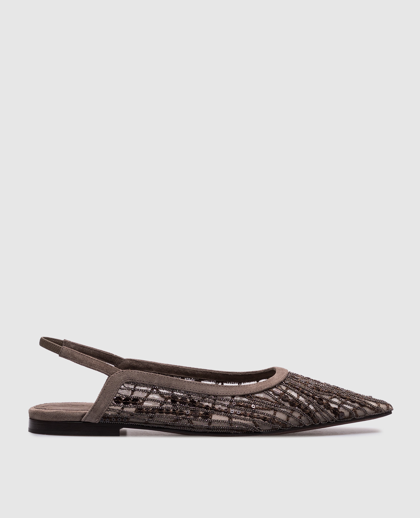 

Gray slingbacks with monil chain and sequins Brunello Cucinelli, Grey