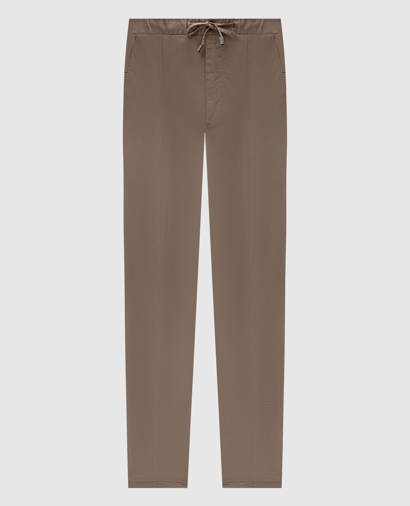 

Beige pants with logo Enrico Mandelli