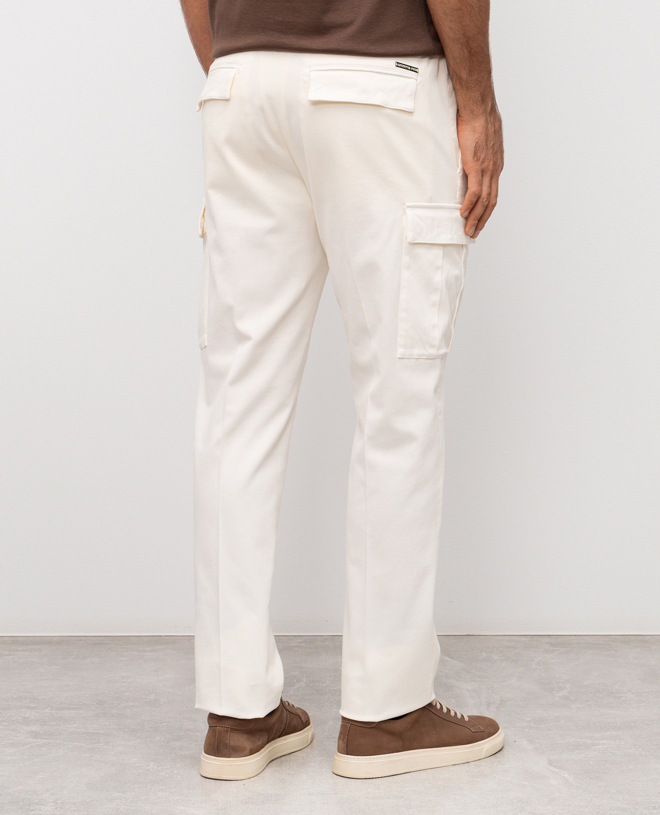 

White cargo pants with logo Stefano Ricci