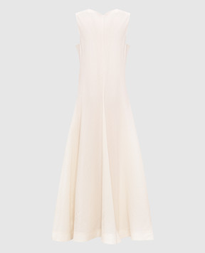 Khaite Mellie beige midi dress with silk 5506385