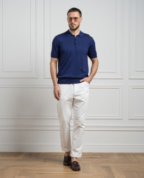 Cashmere&Whiskey Purple polo shirt with silk and cashmere FS04