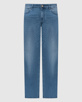 Stefano Ricci Blue jeans with a worn effect MST51B3140T0174