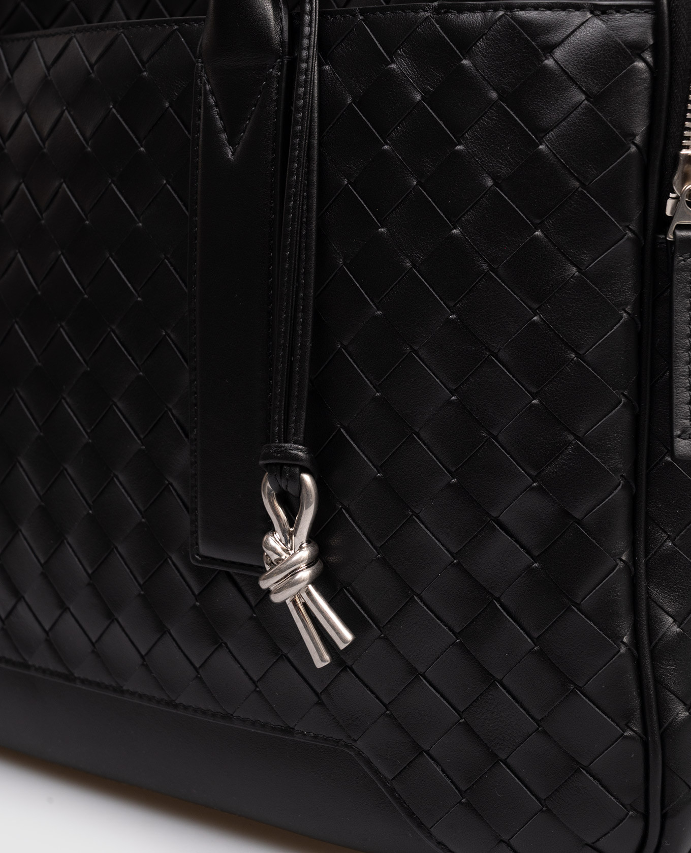 Black leather briefcase Bottega Veneta 4