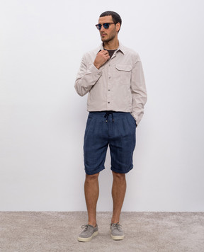 Brunello Cucinelli Blue linen shorts MH251U0020