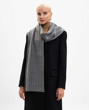 Dolce&Gabbana Grey ribbed cashmere scarf FXR15ZJBW0S