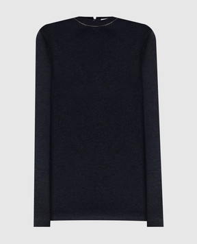Brunello Cucinelli Gray longsleeve with monil chain M0TC8BJ300