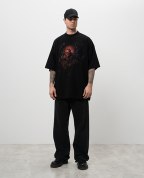 Vetements Black T-shirt with print UA66TR640BR