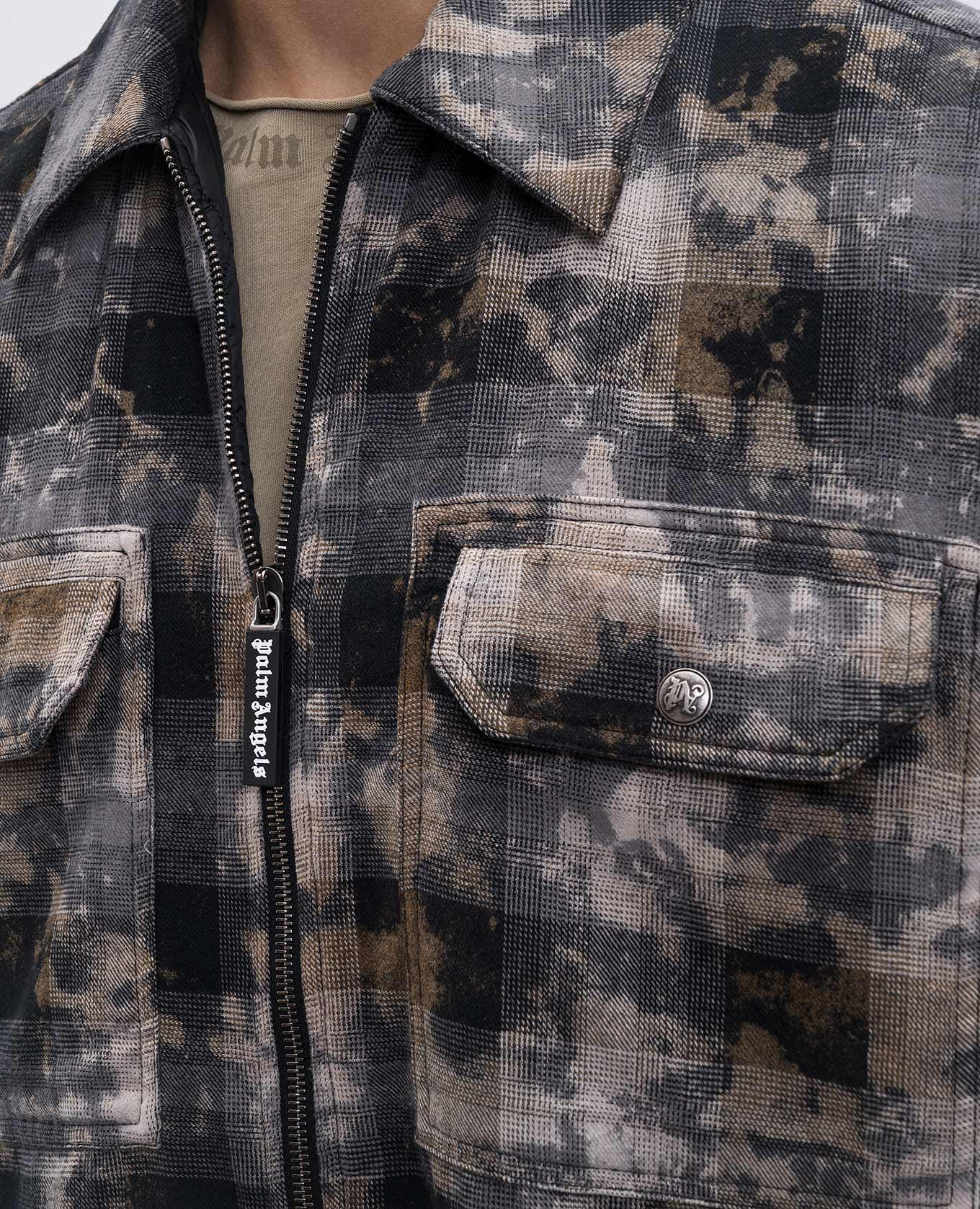 

Gray checked shirt jacket Palm Angels, Grey