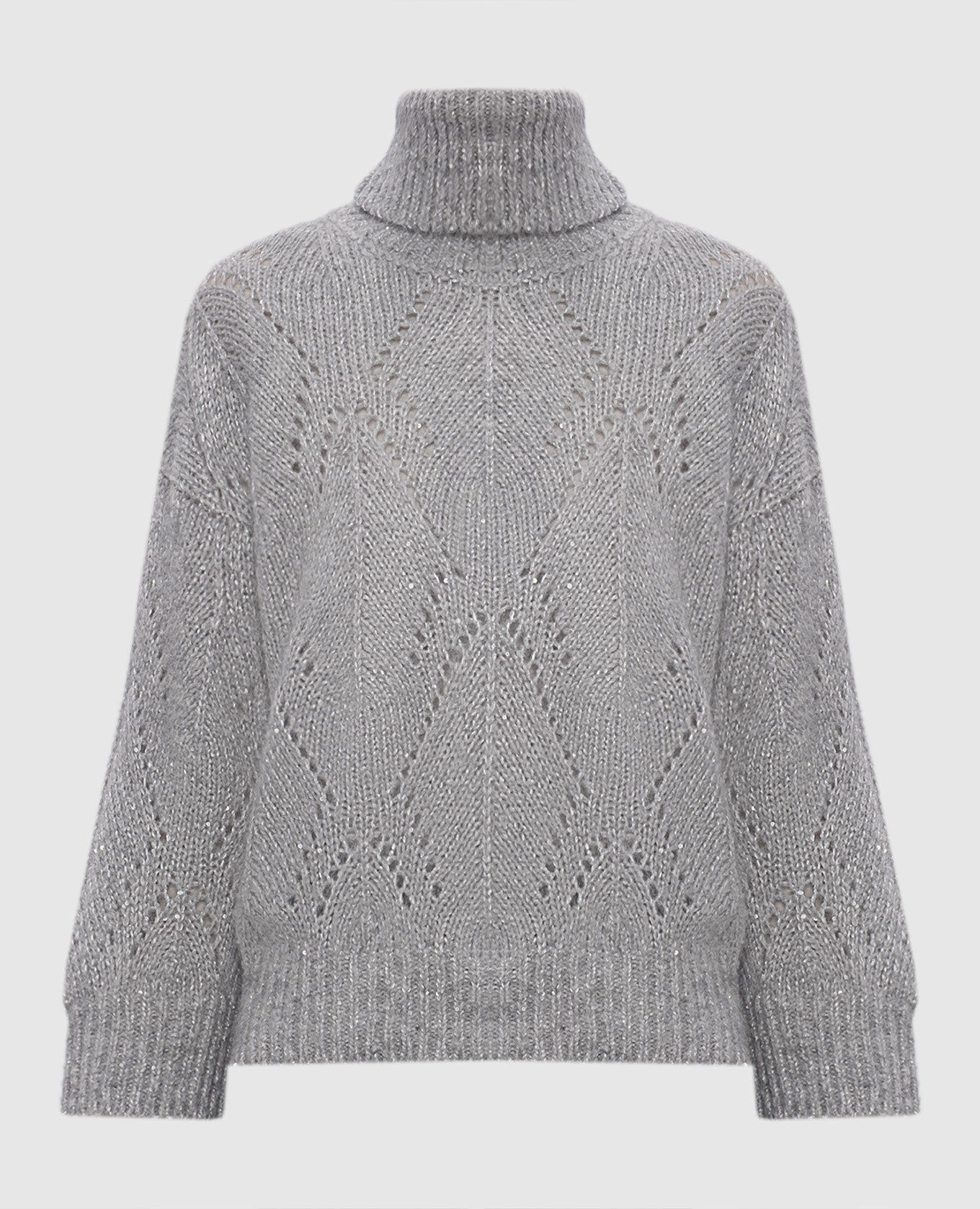 Gray sweater with patterned wool Peserico