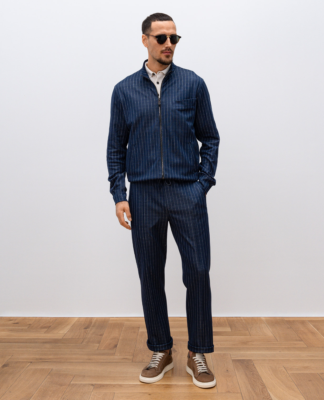 

Beige silk and linen polo shirt ISAIA