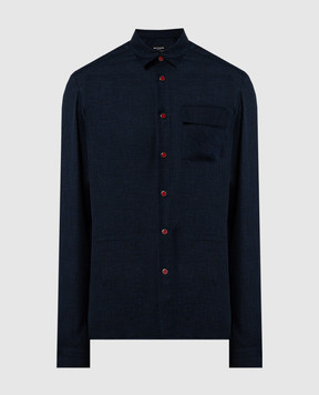 Kiton Blue shirt made of wool UMCBUBAK0627C
