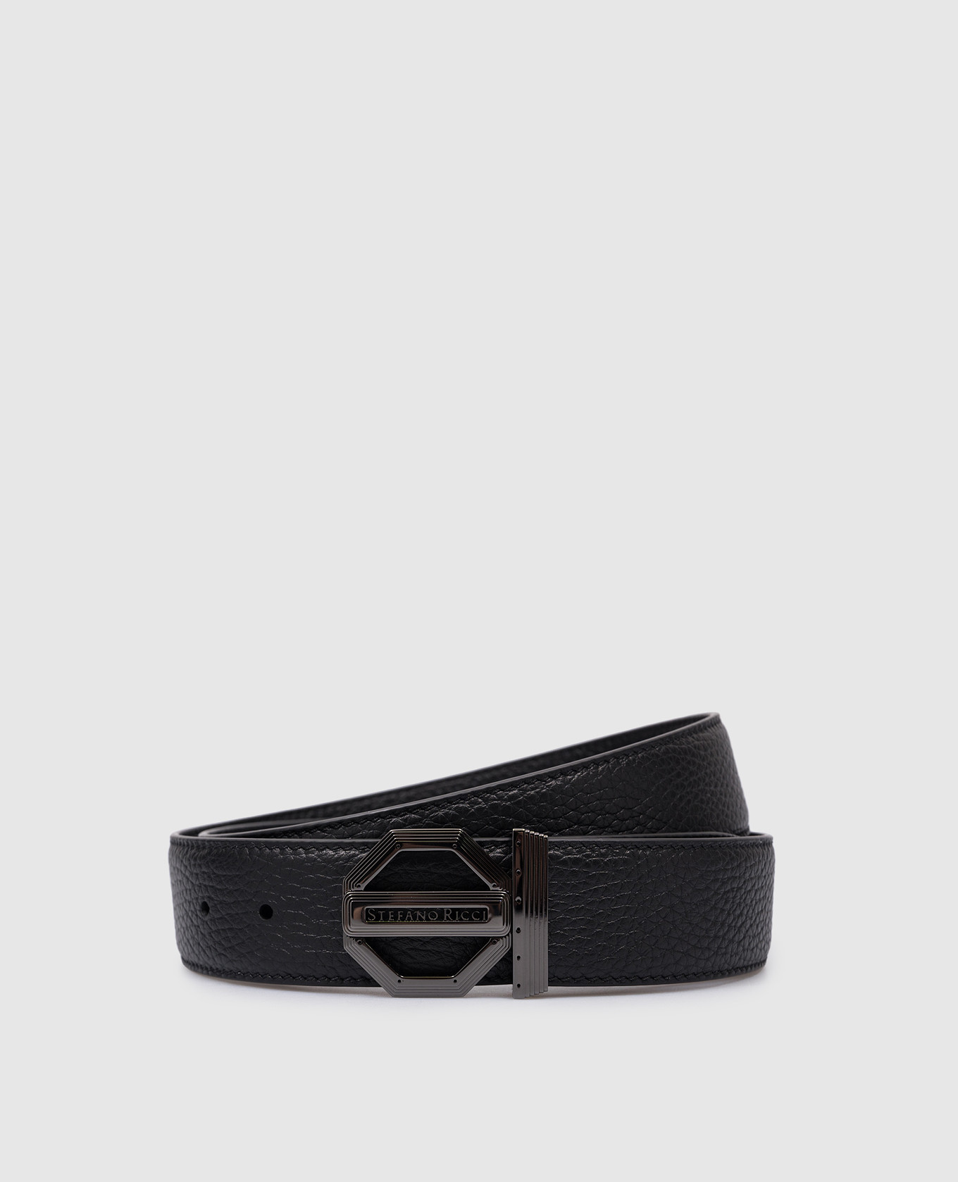 

Black leather strap with logo Stefano Ricci