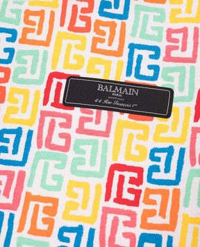 Balmain Children's white T-shirt with logo patch BW8Q81Z2856410