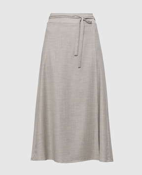 Peserico Gray wool-blend skirt A0578506461
