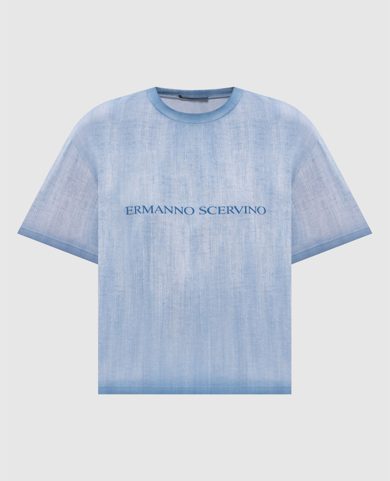 

Blue T-shirt with logo Ermanno Scervino, Light blue