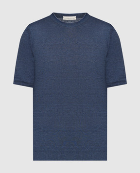 Cashmere&Whiskey Blue t-shirt with linen and cashmere MU9322318455R