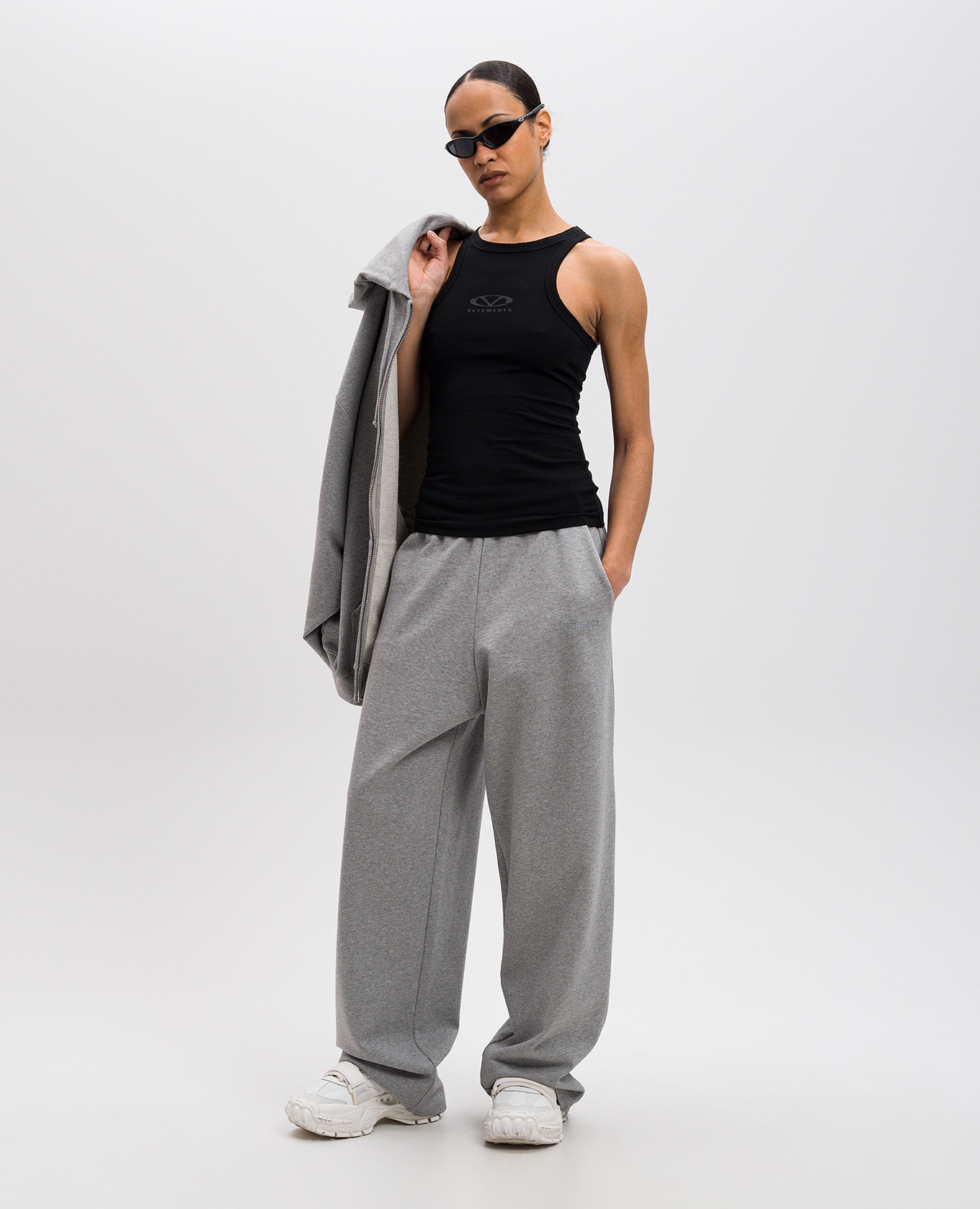 

Black top with logo print Vetements