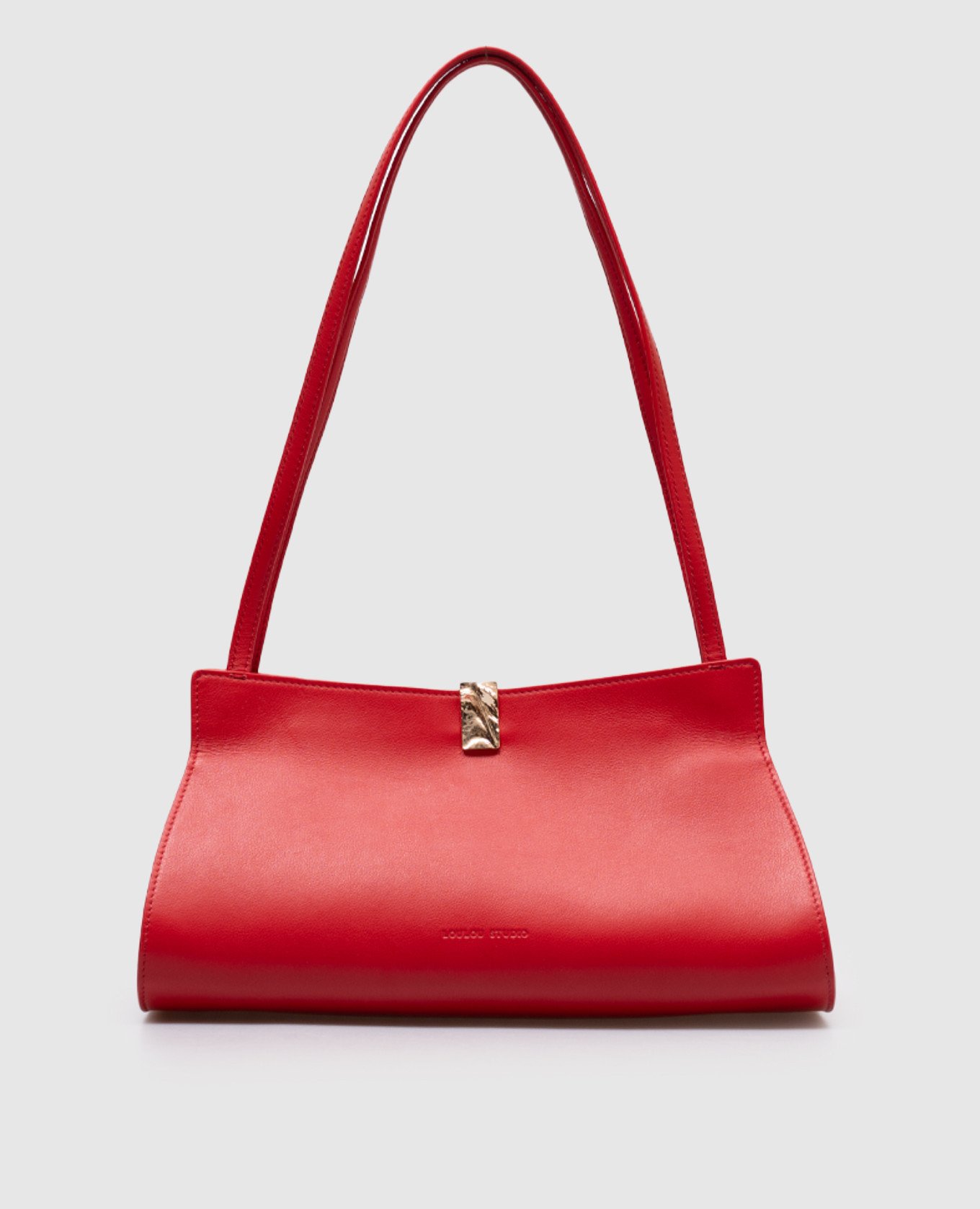 

JOHANNA red leather trapeze bag with logo embossing Lou Lou Studio