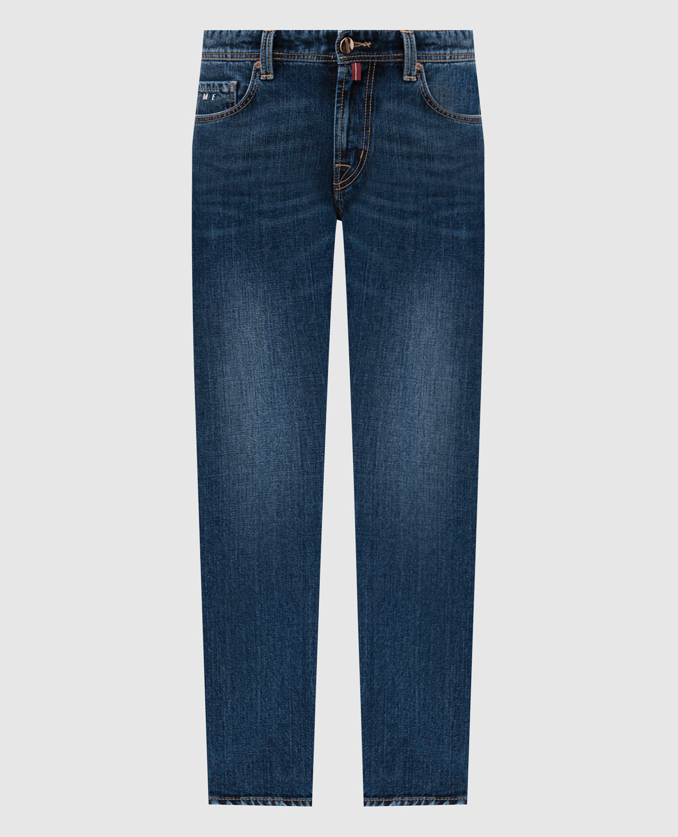 

Blue Michelangelo distressed jeans with logo patch Tramarossa