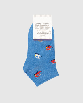 RiminiVeste Children's blue Mafer socks in a pattern BMC8171